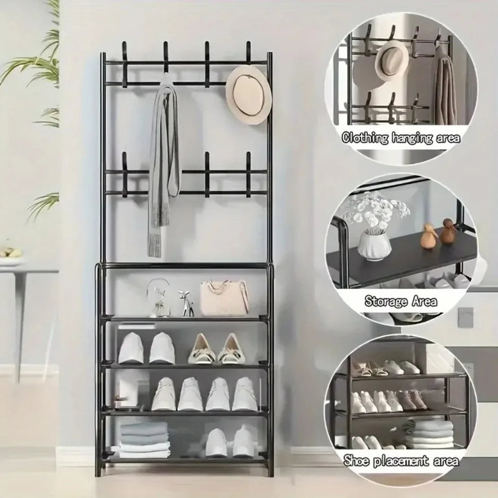 Clothes Hanger Multi-Layer Shoe Rack Doorway