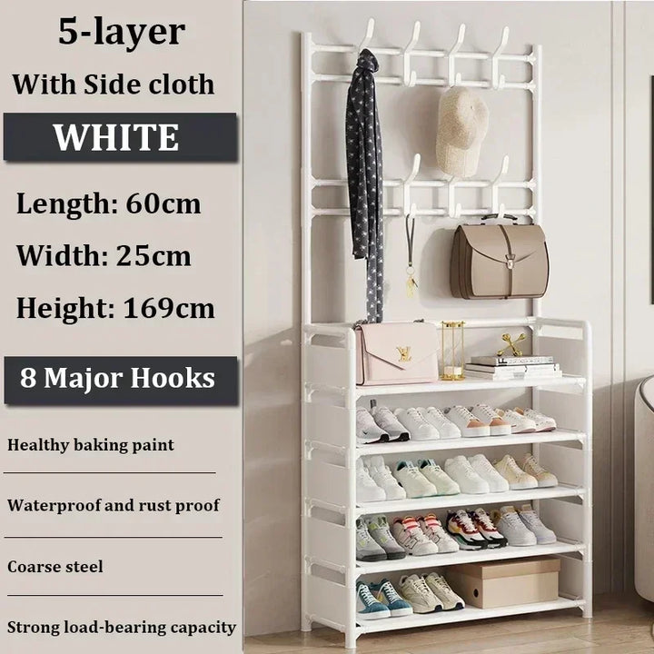 Clothes Hanger Multi-Layer Shoe Rack Doorway