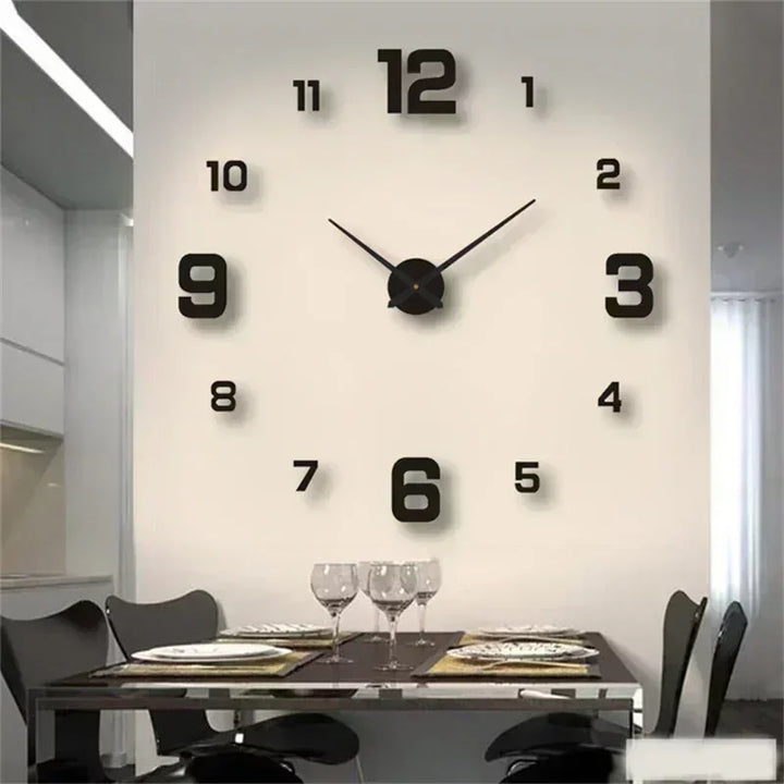 DIY Wall Clock for Home Office 40cm Frameless Modern 3D