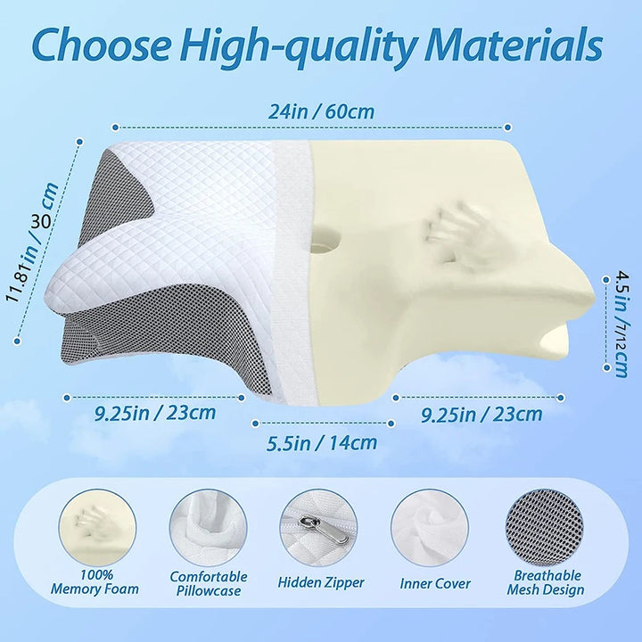 1pc Memory Foam Cervical Pillow, 2 in 1 Ergonomic