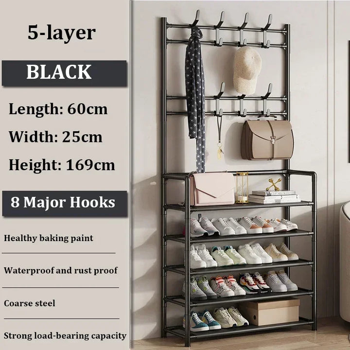 Clothes Hanger Multi-Layer Shoe Rack Doorway