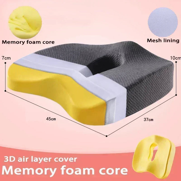 Memory Foam Seat Cushion Orthopedic Pillow Coccyx Office Chair