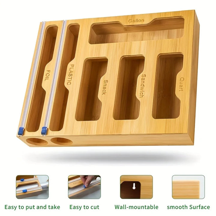 Kitchen Storage Shelf Plastic Wrap Dispenser