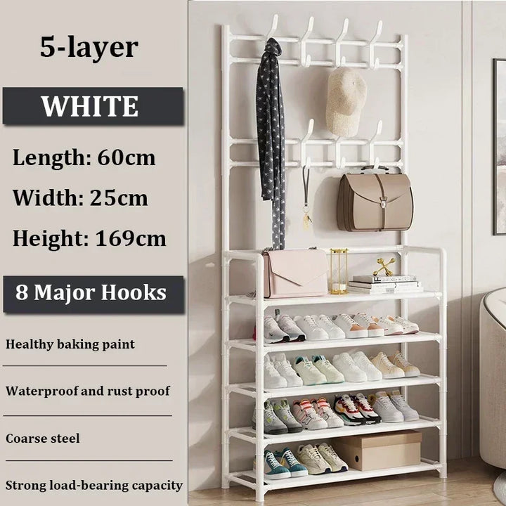 Clothes Hanger Multi-Layer Shoe Rack Doorway