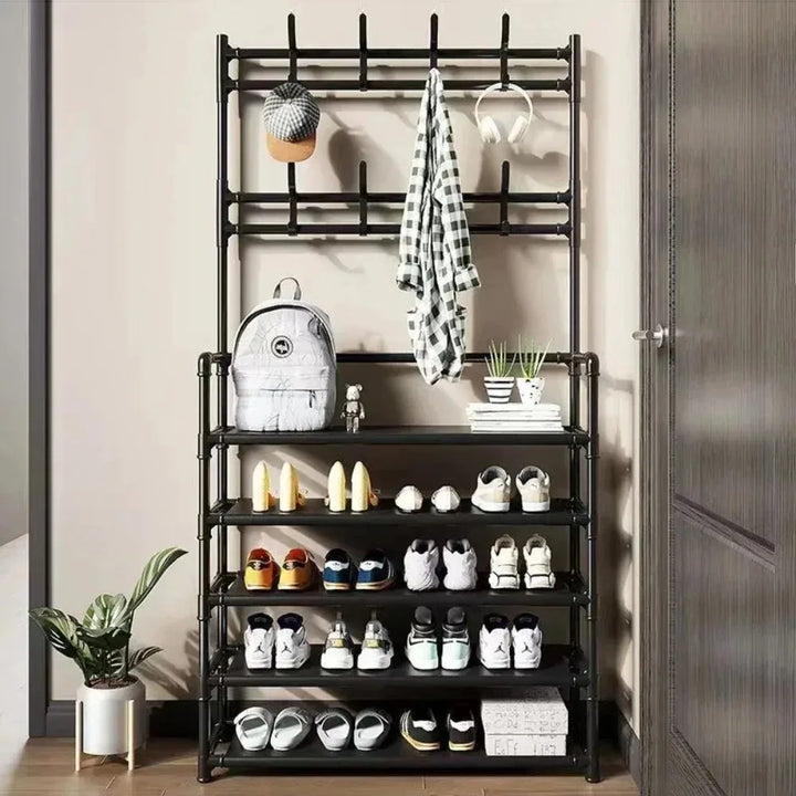 Clothes Hanger Multi-Layer Shoe Rack Doorway