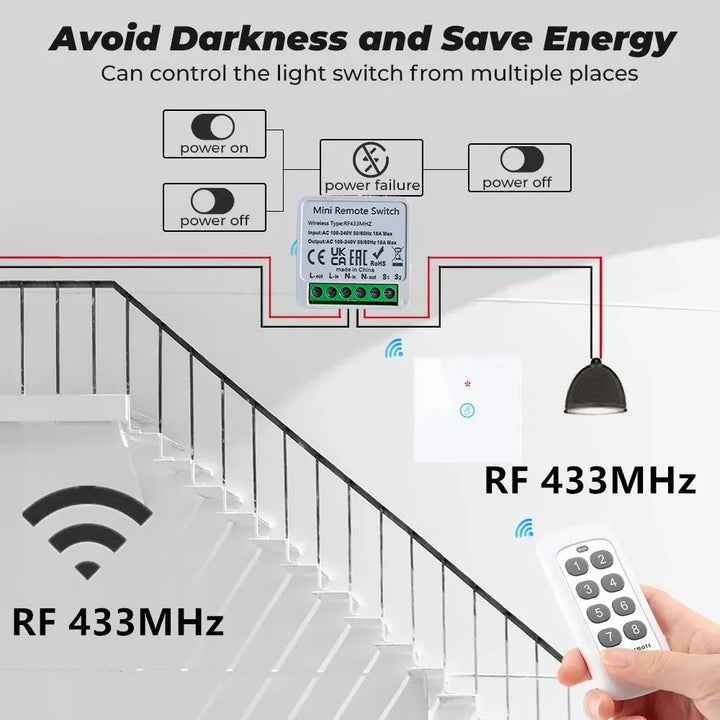 Smart Switch Mini DIY Wireless Remote Control RF 433 MHz