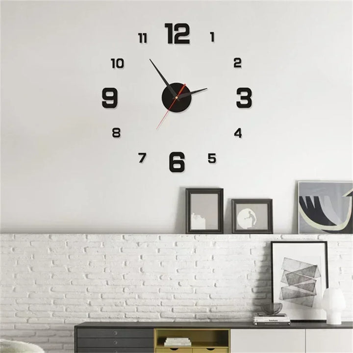 DIY Wall Clock for Home Office 40cm Frameless Modern 3D