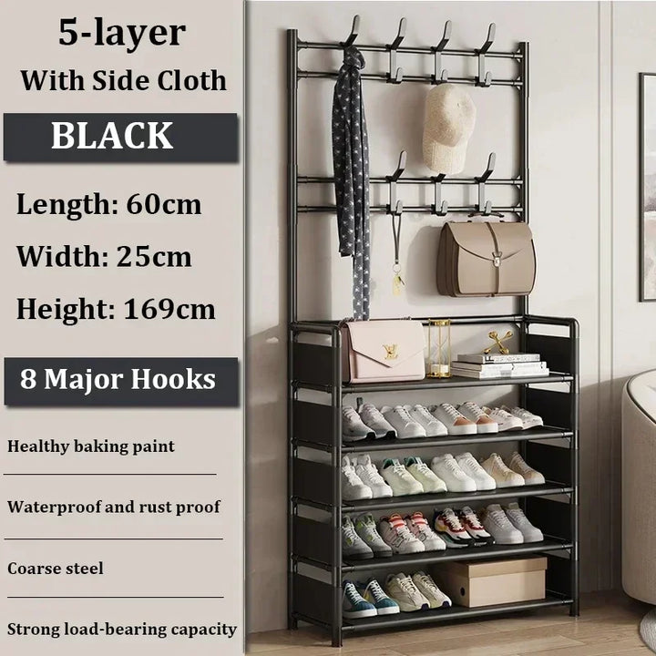 Clothes Hanger Multi-Layer Shoe Rack Doorway