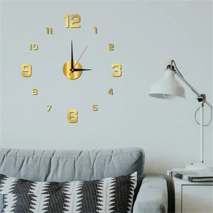 DIY Wall Clock for Home Office 40cm Frameless Modern 3D