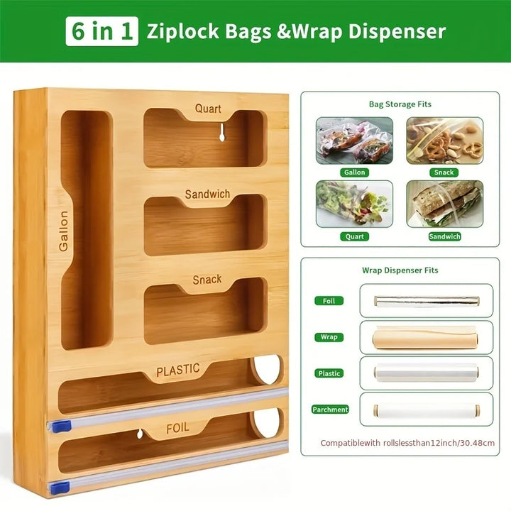 Kitchen Storage Shelf Plastic Wrap Dispenser