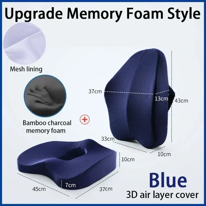 Memory Foam Seat Cushion Orthopedic Pillow Coccyx Office Chair