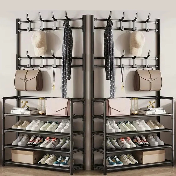 Clothes Hanger Multi-Layer Shoe Rack Doorway