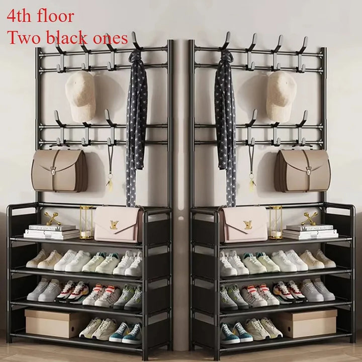 Clothes Hanger Multi-Layer Shoe Rack Doorway