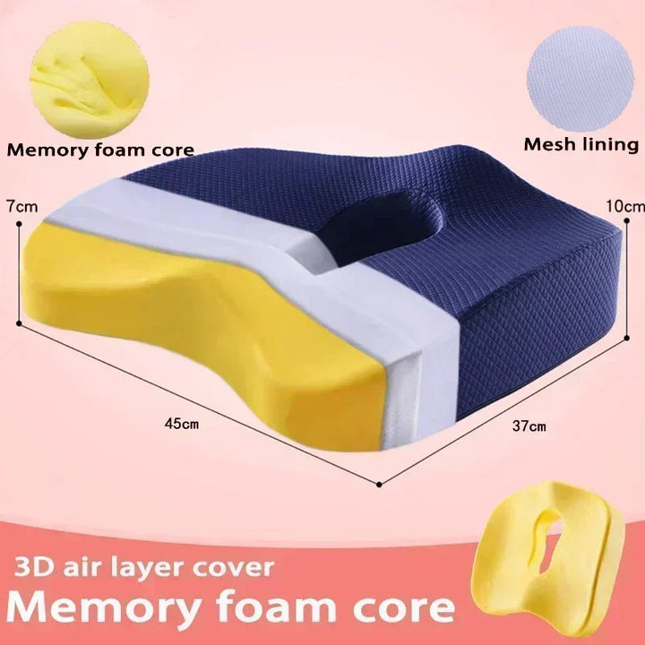 Memory Foam Seat Cushion Orthopedic Pillow Coccyx Office Chair