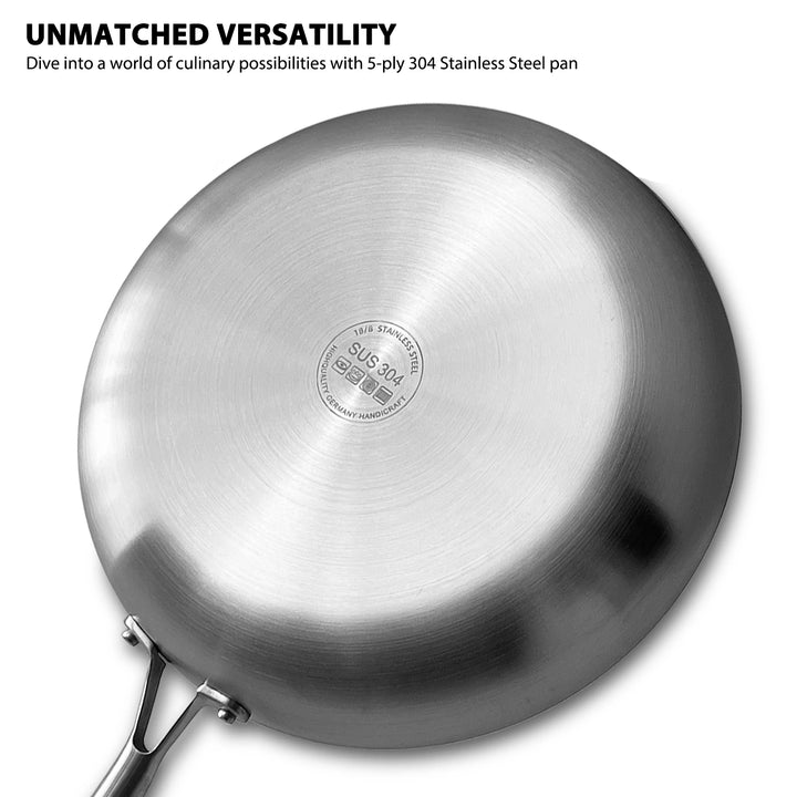 Stainless Steel Frying Pan, NonStick Pan Fried Steak Pot  Uncoated Kitchen