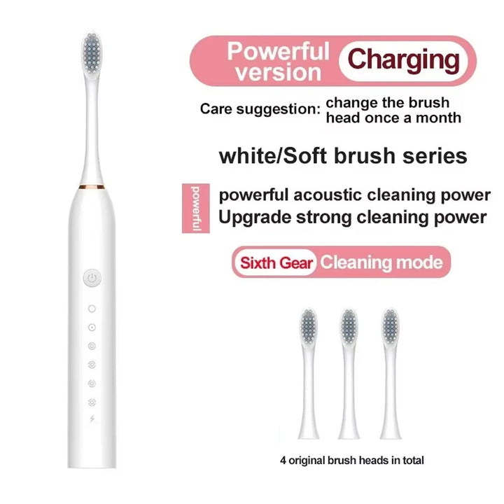 Electric Ultrasonic Toothbrush Six Speed Mode Home Soft  USB