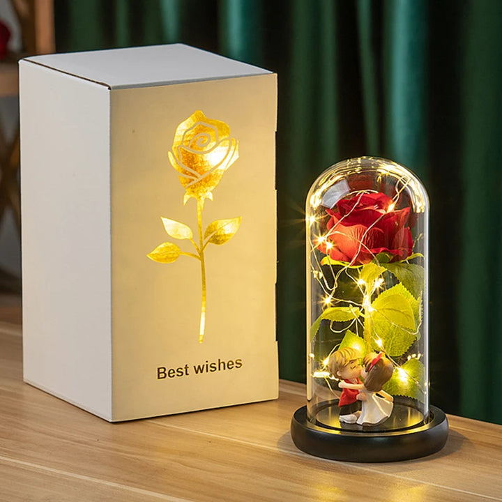 Artificial Rose Flowers Eternal Rose LED Light