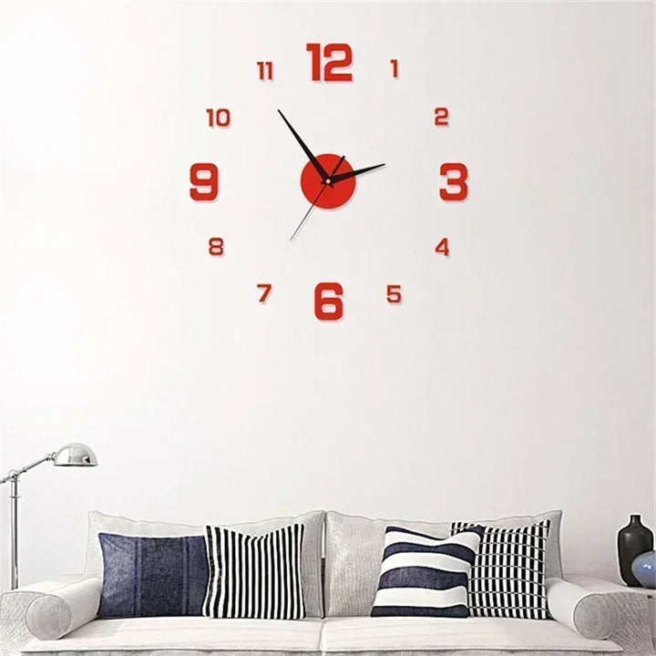 DIY Wall Clock for Home Office 40cm Frameless Modern 3D