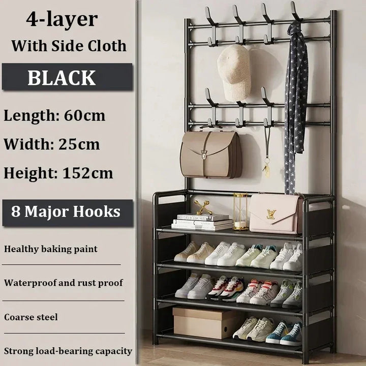 Clothes Hanger Multi-Layer Shoe Rack Doorway