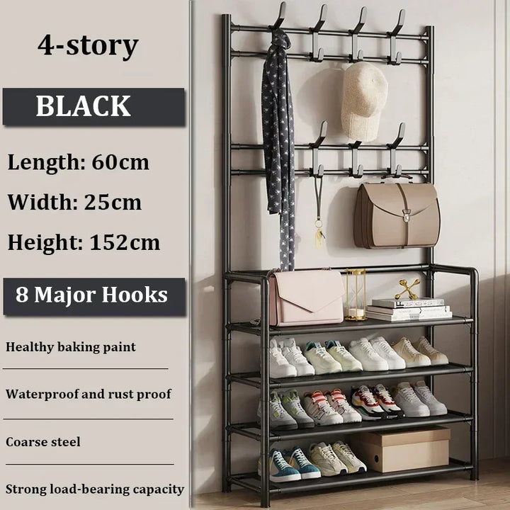 Clothes Hanger Multi-Layer Shoe Rack Doorway