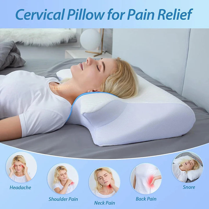 1pc Memory Foam Cervical Pillow, 2 in 1 Ergonomic